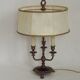 French Empire Style 3 Light Boulotte Table Lamp with Lion Feet and Shade