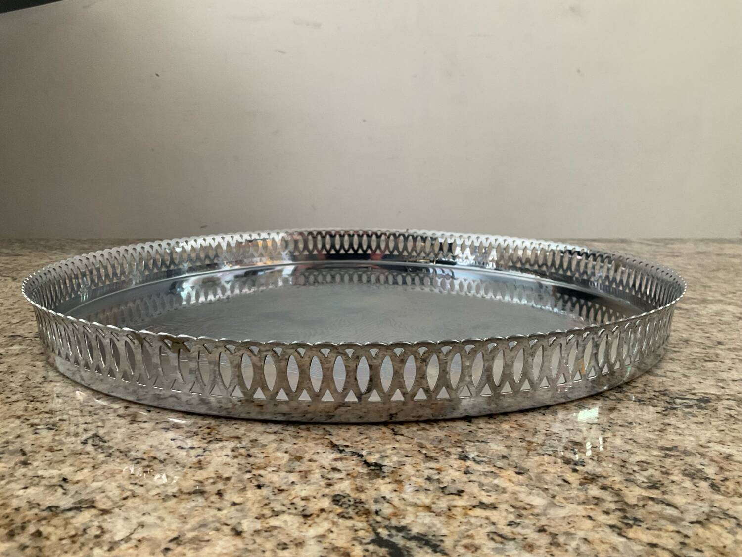 Vintage Sweden tray in silver metal from the 70s