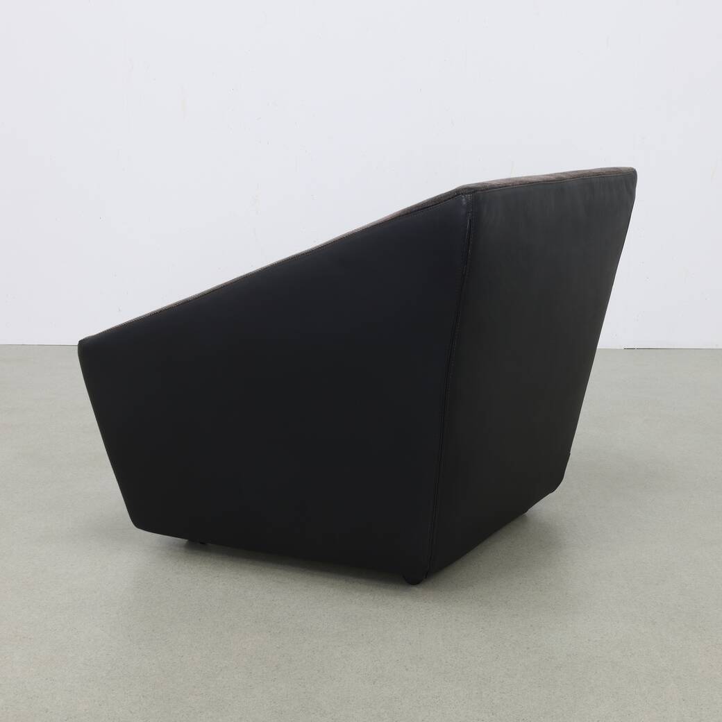 Postmodern Lounge Chair in Leather on wheels by COR