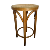Curved wooden stool and cannage