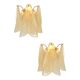 Contemporary Modern Sanded Champagne "Rondini" Murano Wall Sconces - Set of
