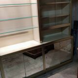 Library Showcase ivory color and anodized aluminum matt gold