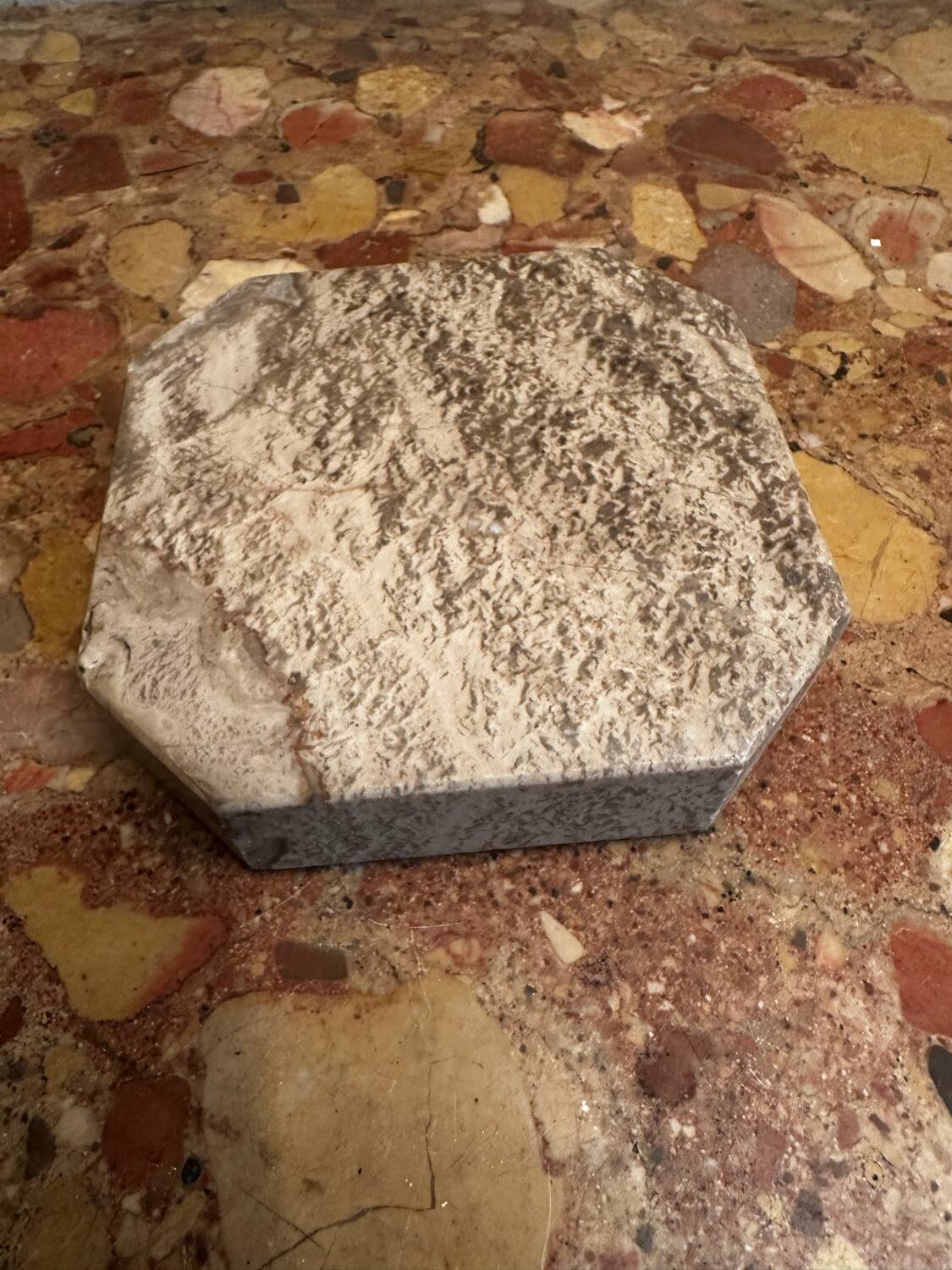 Ashtray, grey-beige marble catchall.