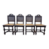 Set of 4 Renaissance cane chairs.