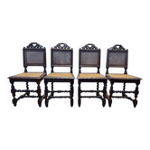 Set of 4 Renaissance cane chairs.