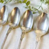 Set of 8 vintage silver plated soup spoons