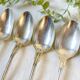 Ensemble de 8 cuillères à soupe vintage en métal argenté