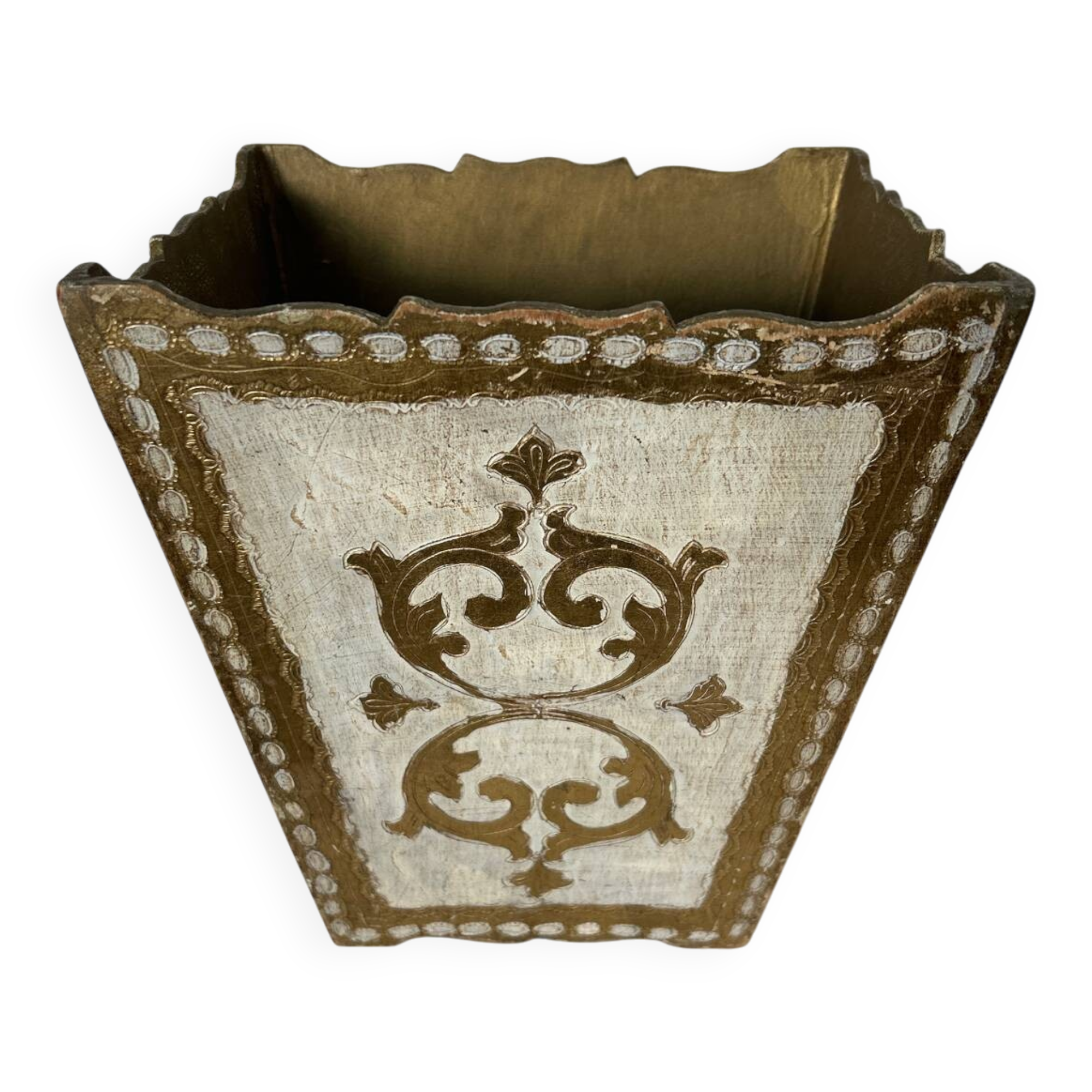 Florentine style wastepaper basket