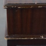 English style chesterfield desk with patina and a green leather top