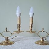 Paire de lampes anglaises en bronze doré "Peerage"
