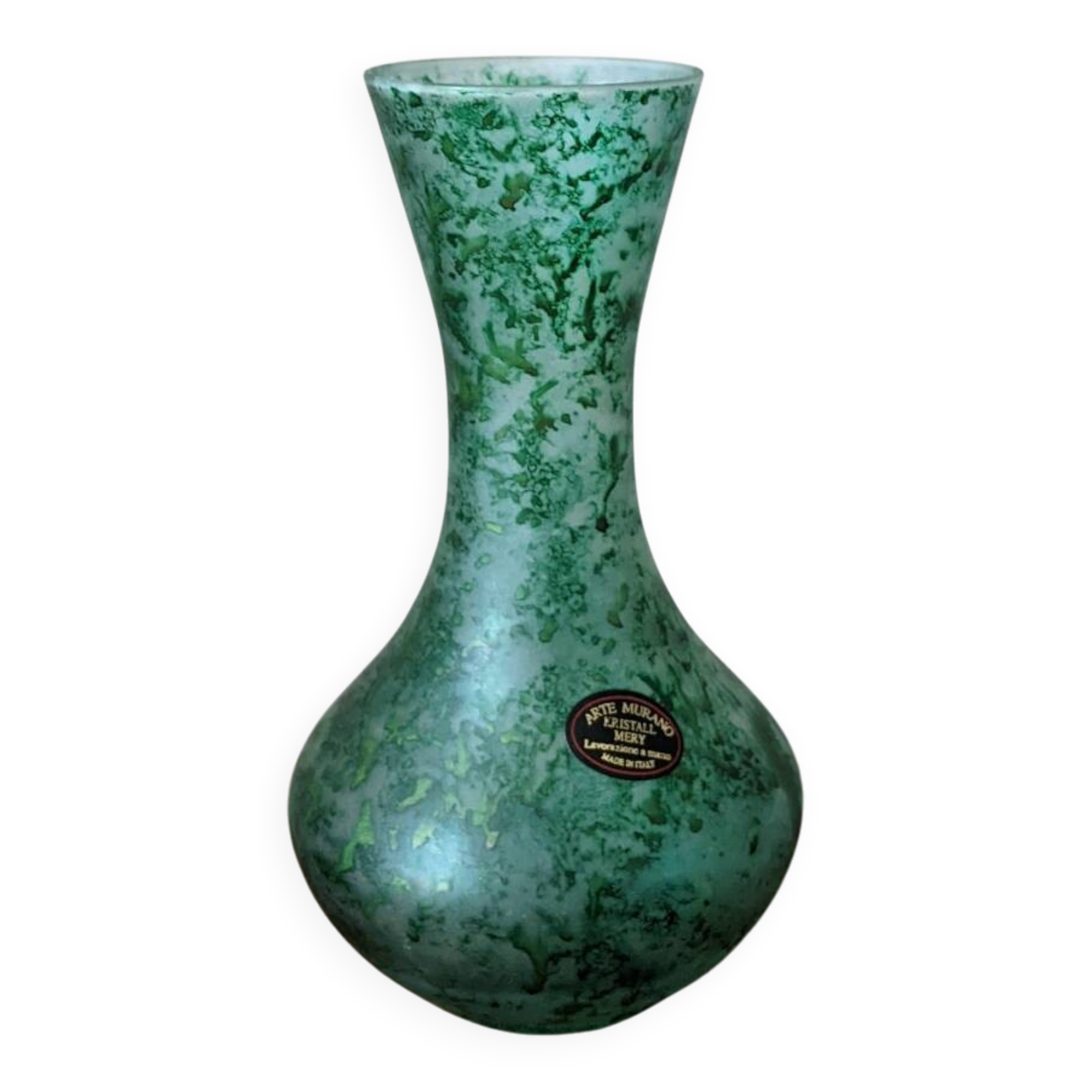 Murano blown glass vase, handcrafted in Italy