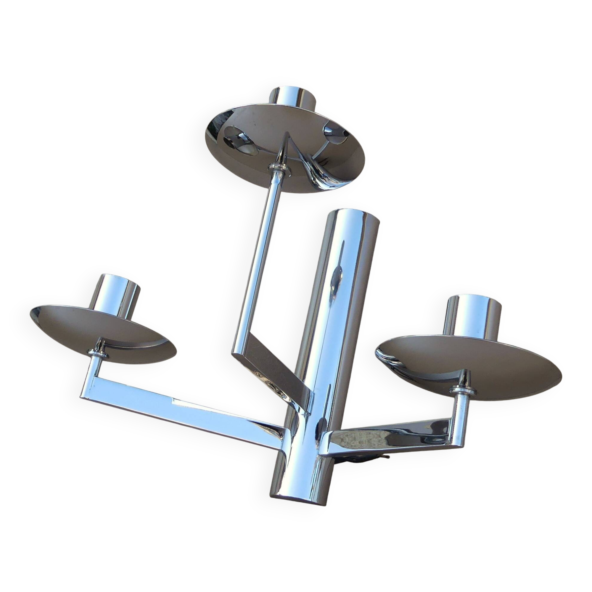 Triple sciolari chrome vintage design deco triple wall lamp