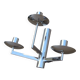 Triple sciolari chrome vintage design deco triple wall lamp
