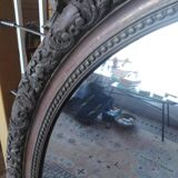 Napoleon iii period oval medal mirror, louis xv style, beveled glass