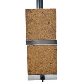 Vintage Modernist Table Lamp Base – Cork and Chrome Design — 1970s