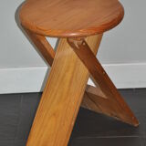 Folding pine stool in 70s
