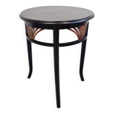 Antique side table with fan-shaped inlay by J.J. Kohn