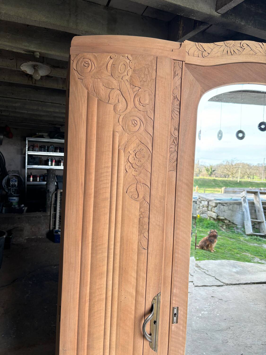 Armoire parisienne art déco bois naturel