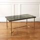 Neoclassical coffee table with Alpine green marble and brass, 1960s/70s.