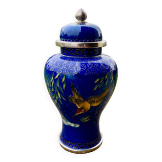 Chinese cloisonné enamel pot