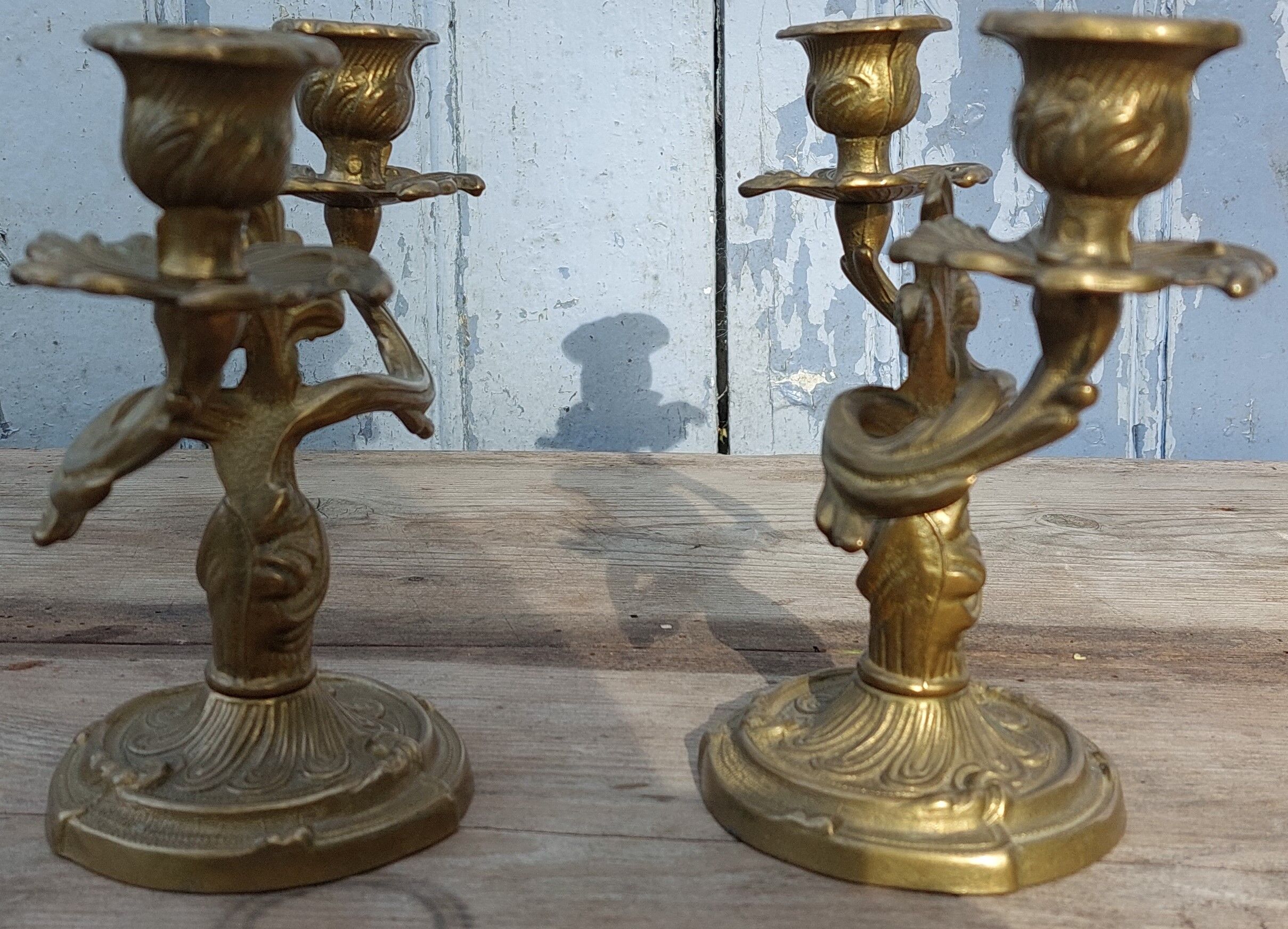 Brass candle holders