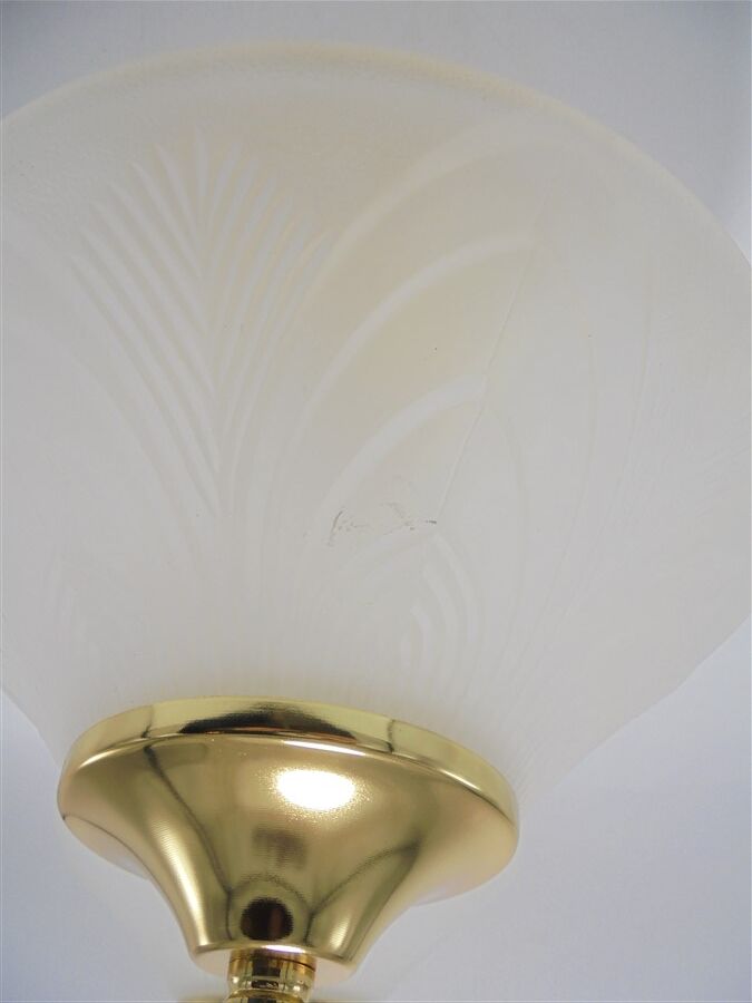 Glass and gilded metal ceiling lamp