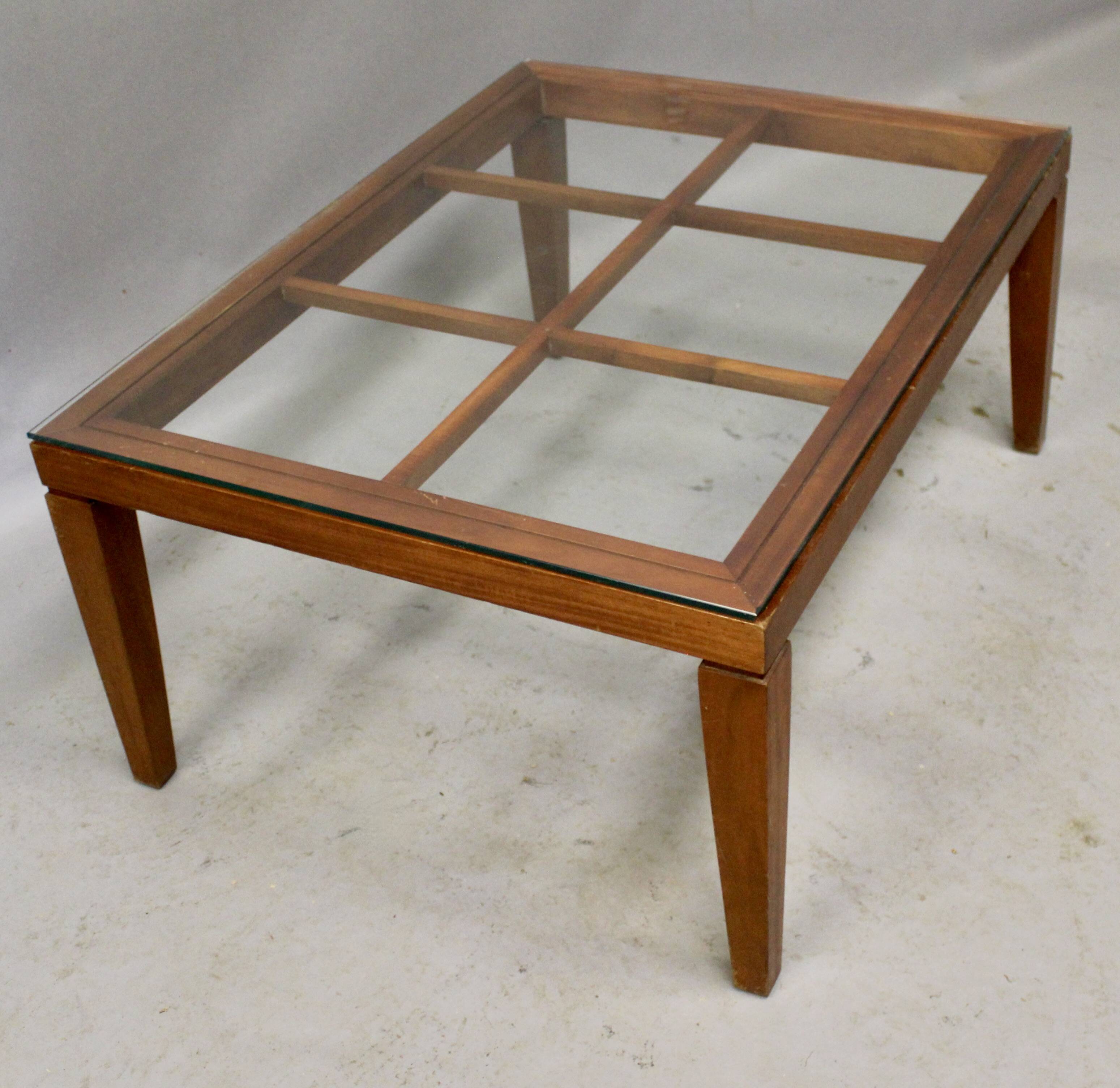 Coffee table with glass top