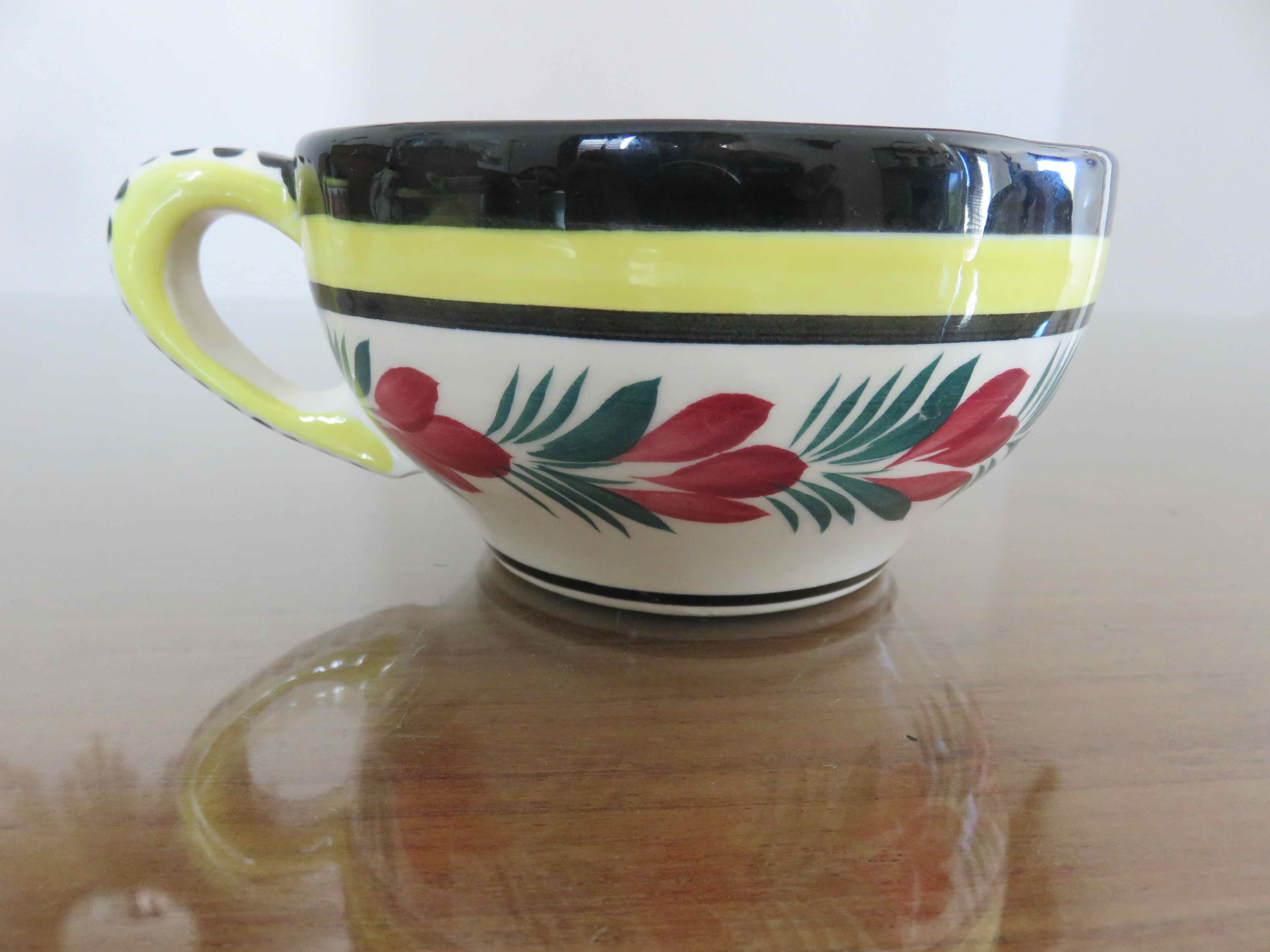Set of 5 cups and 5 under cups Henriot Quimper