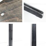 5 pièces disponibles - Mid Century Tabouret Industriel Métal Pied Compas Bois Industrie Vintage Rétr
