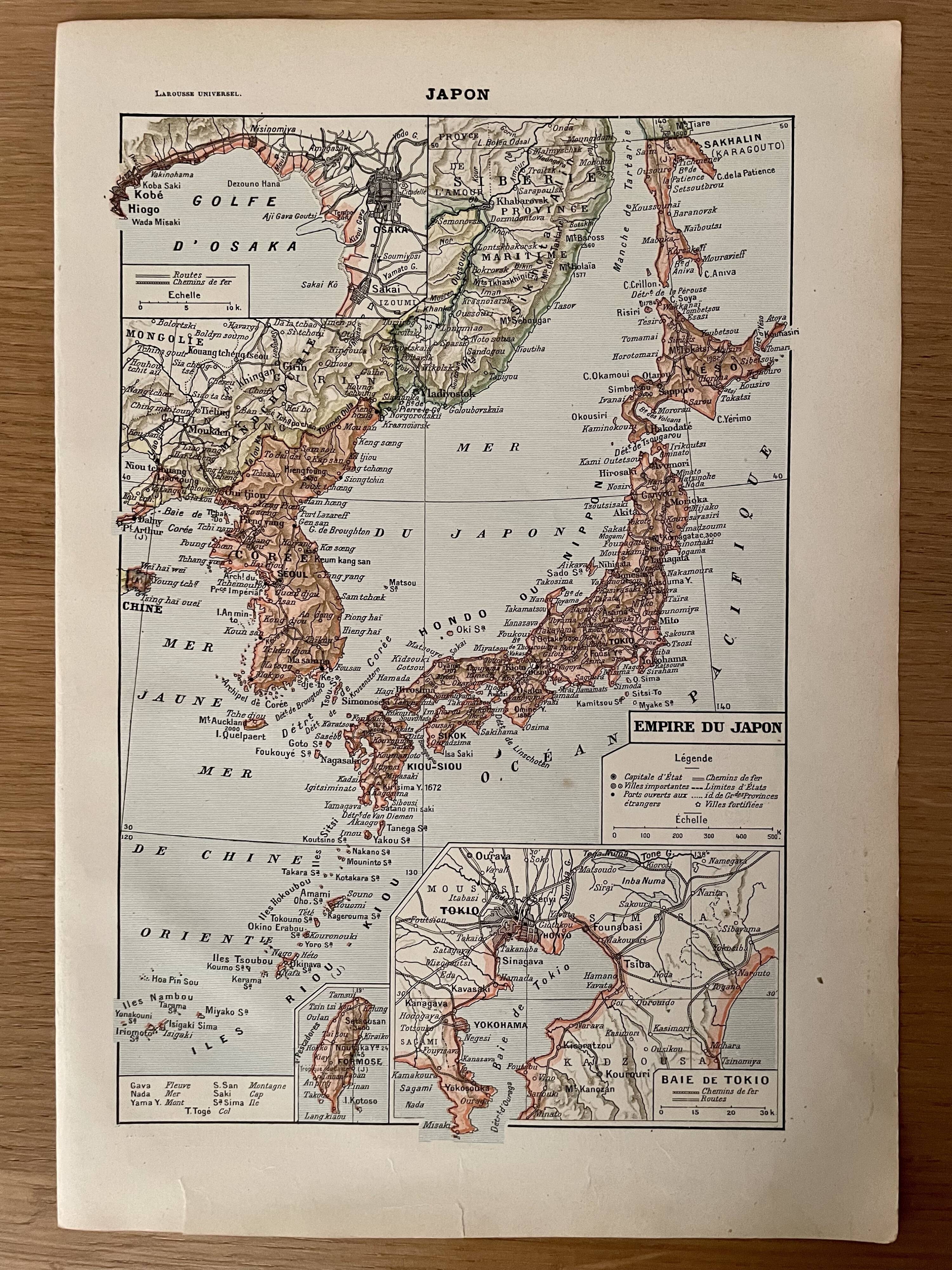 Lithograph engraving on the arts of Japan from 1922