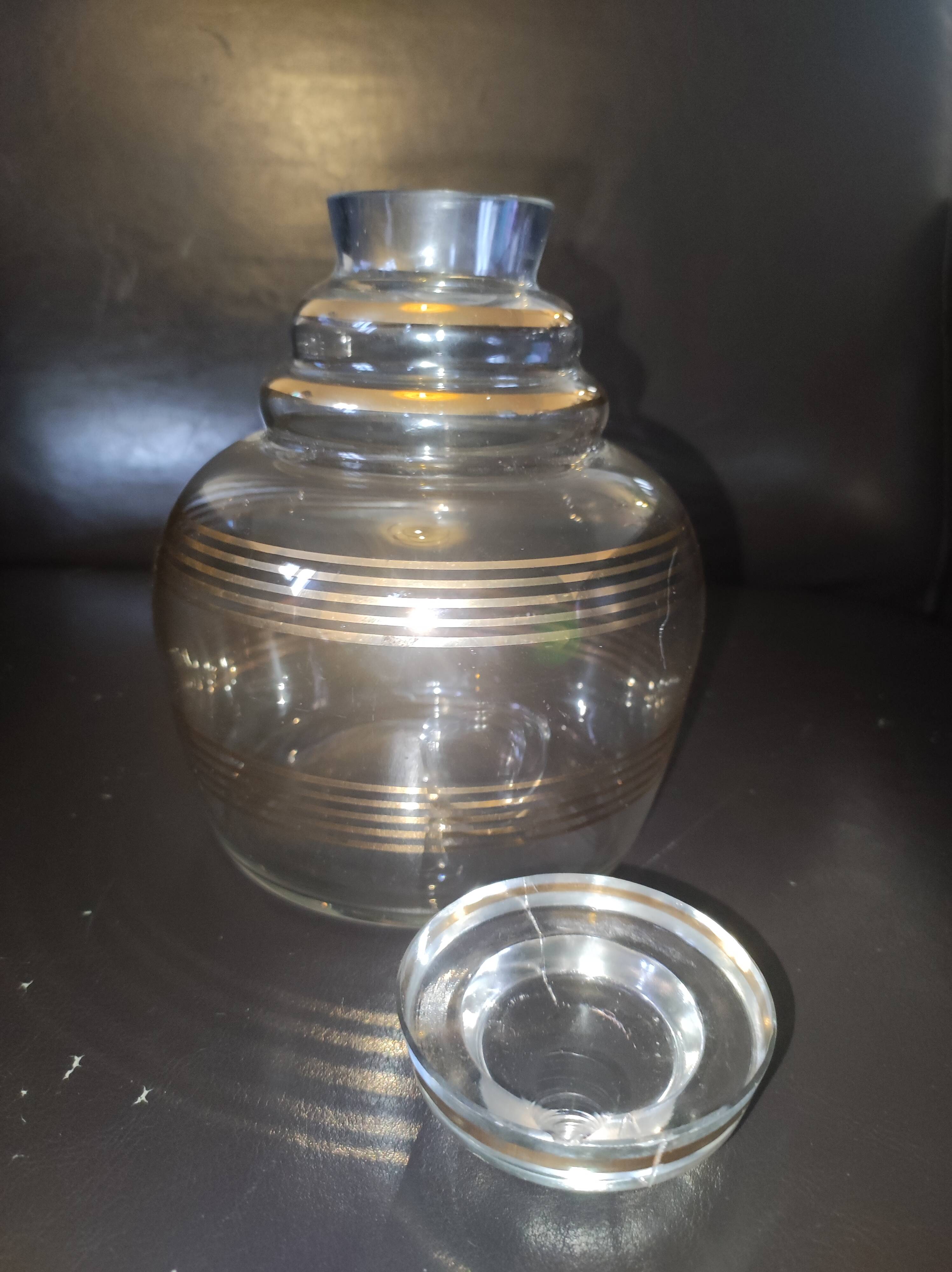 Vintage gold striped decanter