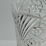 Glass vase with stylized flower pattern