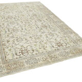 Handmade distressed oriental beige rug 202 cm x 296 cm