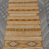 Kilim carpet mustard color handmade in pure wool 70 * 200cm