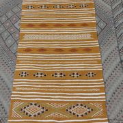 Kilim carpet mustard color handmade in pure wool 70 * 200cm