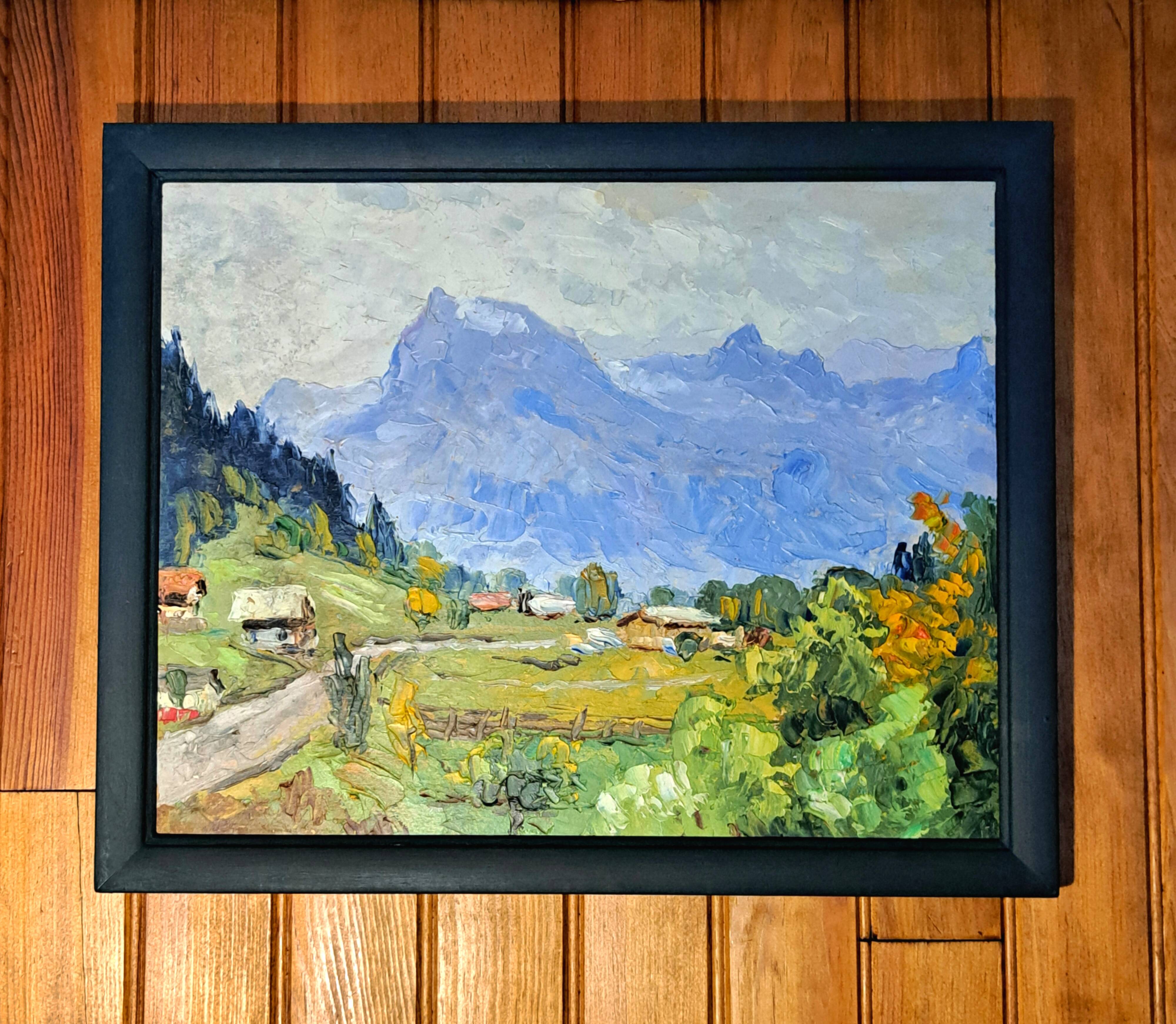 Pair of post-impressionist paintings signed BERJONNEAU, oil on cardboard.
