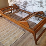 folding bed wood, daybed, solid oak, vintage, 50s