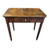 petit bureau table en noyer avec un tiroir de chaque cote du xix ème siecle
