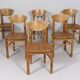 Lot de 6 chaises de salle à manger, Rainer Daumiller, bois de pin, années 1970