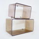 Lot of 2 Space Age wall shelves in smoked plexiglass 1970