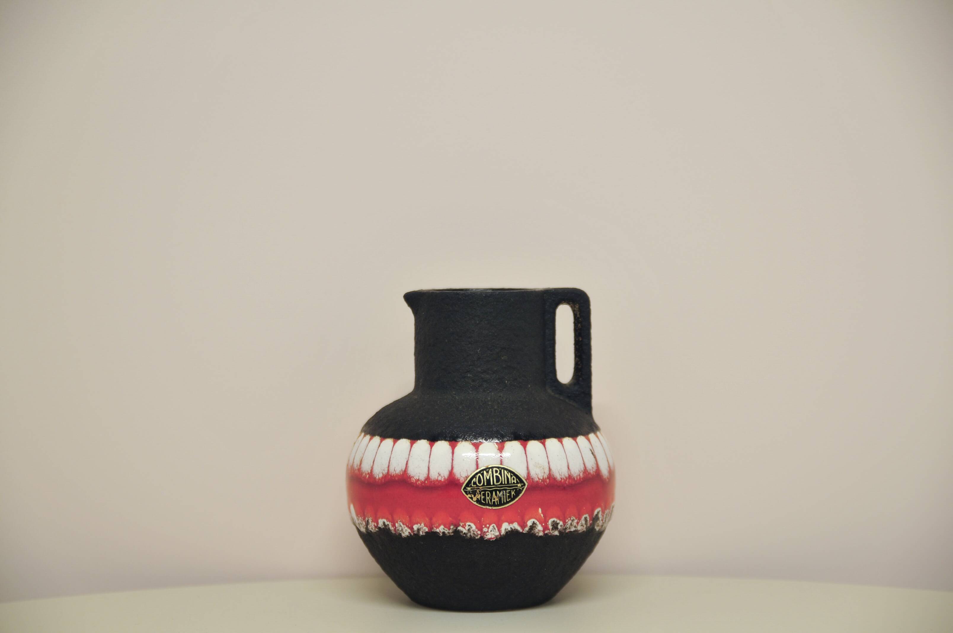 vintage red & black West Germany vase Combina Ceramic