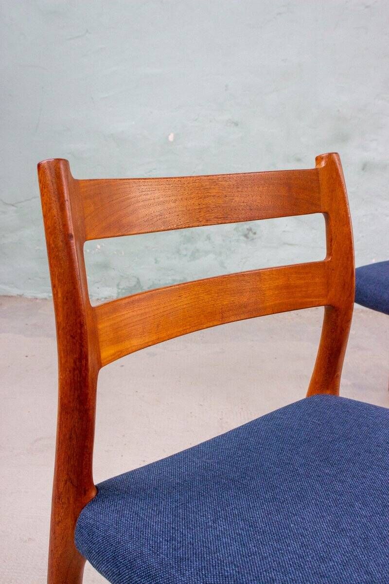 Set of 2 Model No. 84 Teak Chairs by Niels Otto Møller, Denmark, 1960s