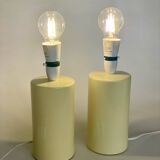 Paire de lampes anglaises céramique jaune