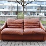 2 Seater Vintage Rolf Benz Sofa oxred leather