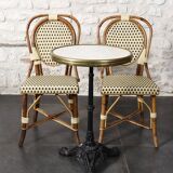 Parisian bistro table and chairs.