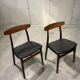 Paire de chaise Henning Kjaernulf pour Bruno Hansen, Danemark, 1960