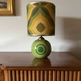 Space Age green ceramic table lamp, Italy 1960s