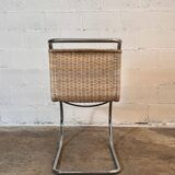 Ensemble de 4 chaises mr10 en rotin de mies van der rohe