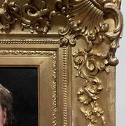 Tableau HSP circa 1900 Portrait Art Nouveau "Woman with the Letter" + frame