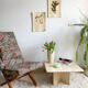 Travertine coffee table
